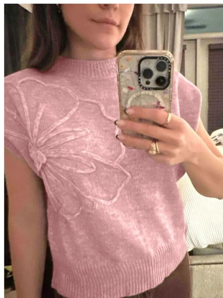 

2025 Winter Camis Vest Pulls Femmes Winter Clothes Woman Knitted Sleeveless Solid Color Round Neck Fashion Embroidery Commuting