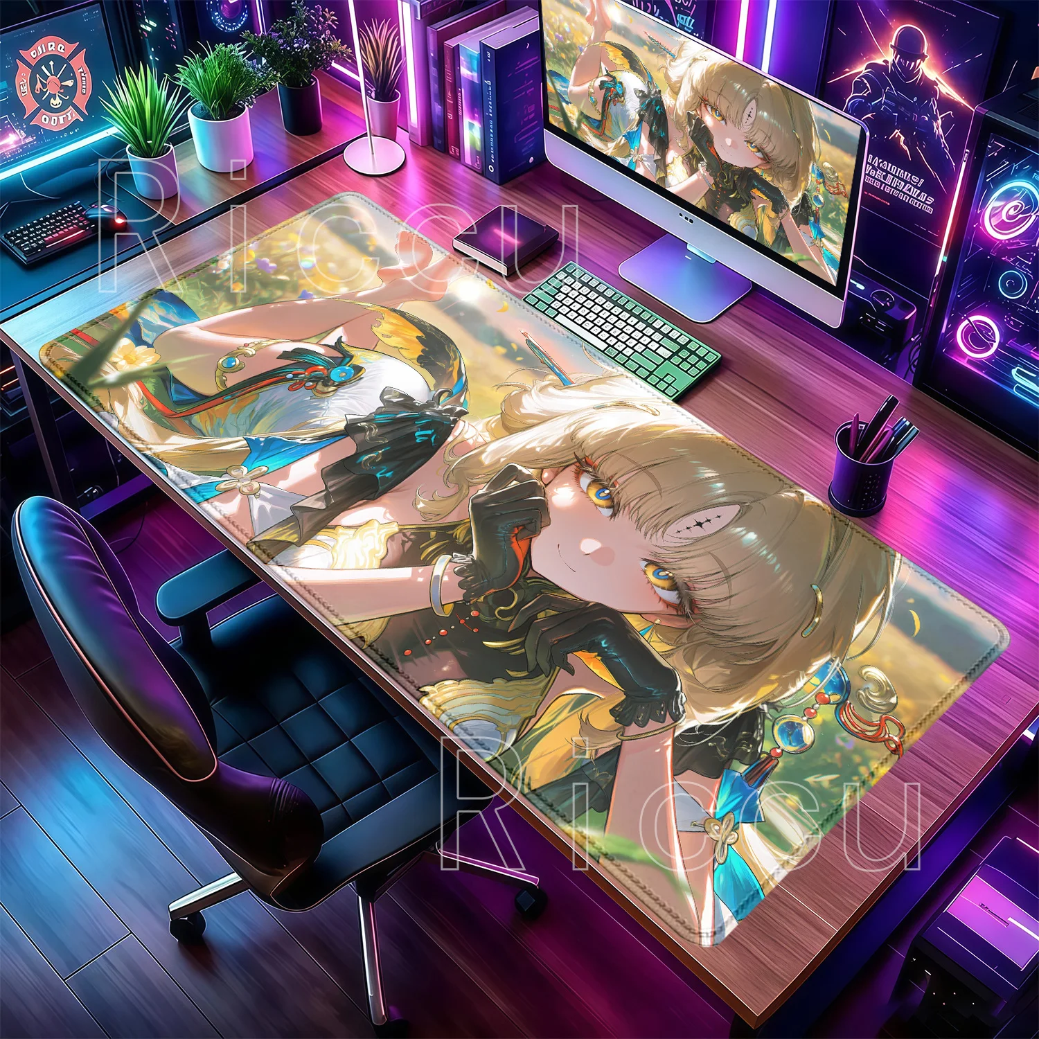 Mauspad Suisui ‌   Yangyang Wuthering Waves PC-Gaming WuWa Offices Overlock Größeres Mauspad HD-Druck Anime Sexy Girl Schreibtischunterlage