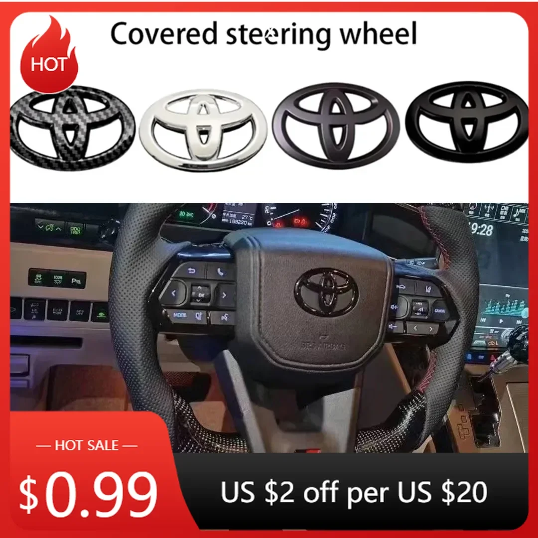 

Для Toyota 2036, накладка на руль автомобиля из АБС-пластика, наклейка с логотипом для Toyota Coorolla Camry reiz RAV4 Crown Avalon CHR Pr