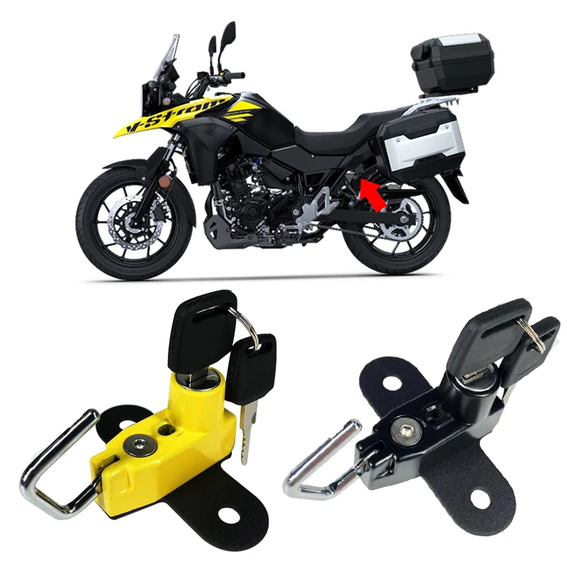 

Motorcycle Helmet Lock Mount Hook with 2 Keys Aluminum Locking Fit For SUZUKI V-Strom 250 VStrom250 2017 2018 2019 2020 2021