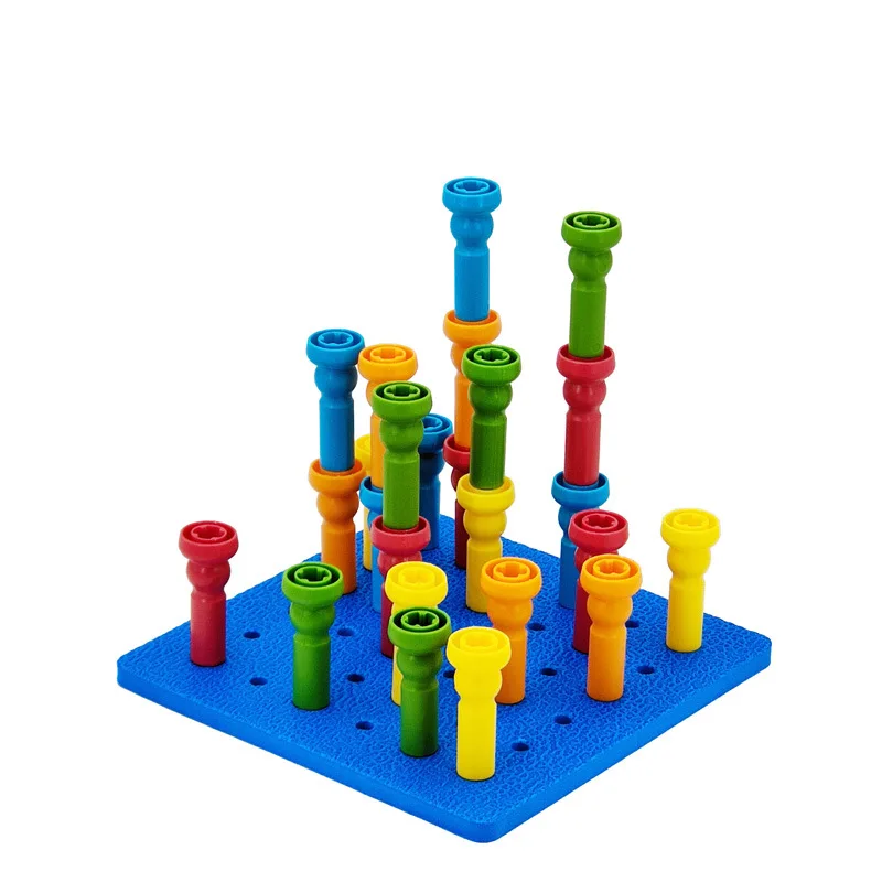 

Lauri Mushroom Nail Board Splicing Large J Small Dsix Hole Pile Board Early Education Concentration Toy for Kindergarten Kids
