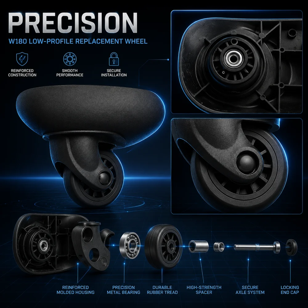 Universal Luggage Wheels For Samsonite Hongsheng A-02 360° Swivel Caster Smooth Rolling Replacement Suitcase Roller Parts