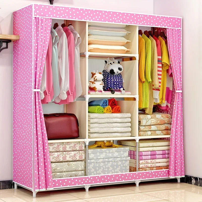 

Cloth wardrobe, steel pipe, thickened, thickened, simple wardrobe, household bedroom storage cabinet