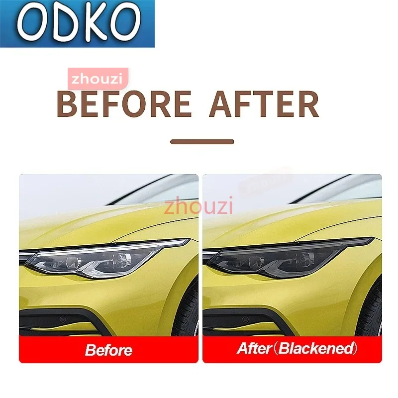 For Volkswagen VW Golf 8 MK8 R Line GTI 2020 2021 Car Headlight Tint Smoked Black Protective Film Transparent TPU Sticker view 4