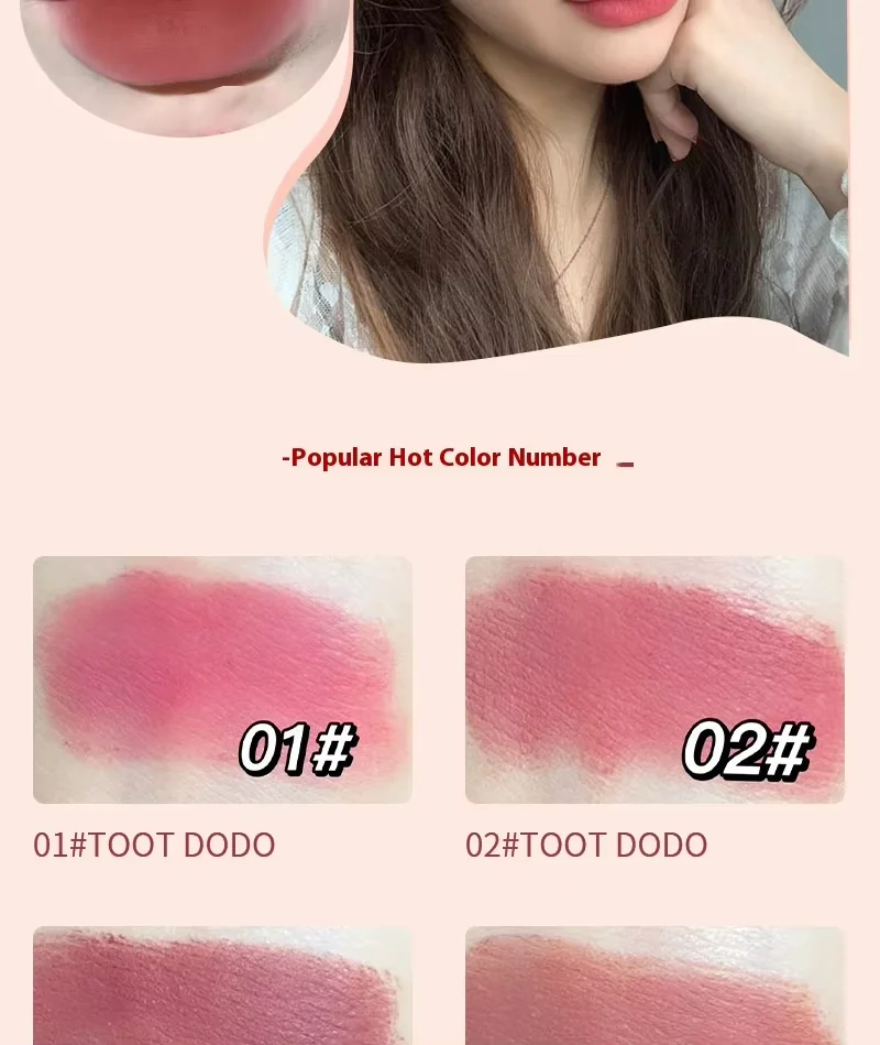 Toot Dodo Matte Lip Mud Cool Brown Low Saturation Waterproof Long Lasting Misty Lip Makeup – Detail 6