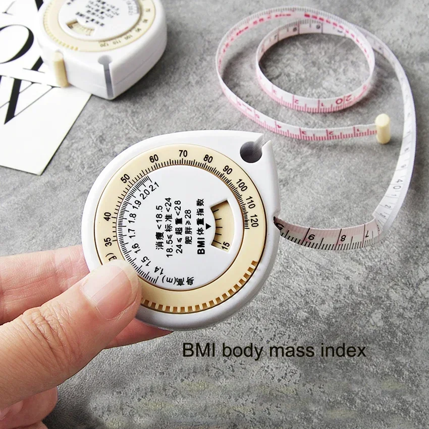 1PC BMI Body Mass Index Retractable Tape 150cm Measure Calculator Diet Weight Loss Tape Measures Tools