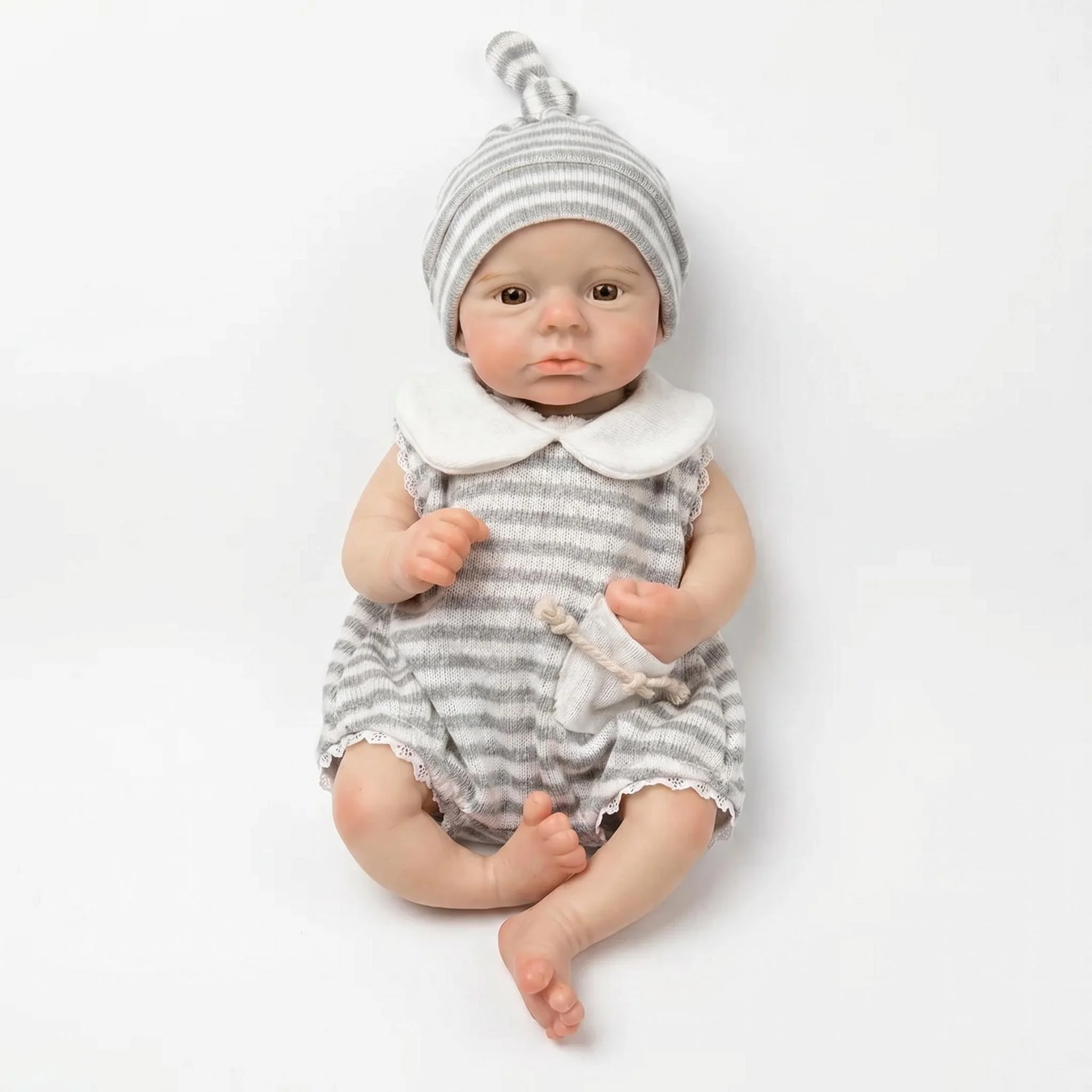 12 Inch Flexible Elastic Solid Platinum Silicone Art Doll Premie Baby Awake Boy Loulou Weighted 1100G Collectible Gift