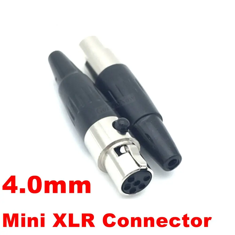 1pcs  Mini XLR Aviation Connector 4.0mm Female Male Socket, Zinc Alloy+copper pins, 3 4 5 6 pins, for MIC Microphone Audio Video