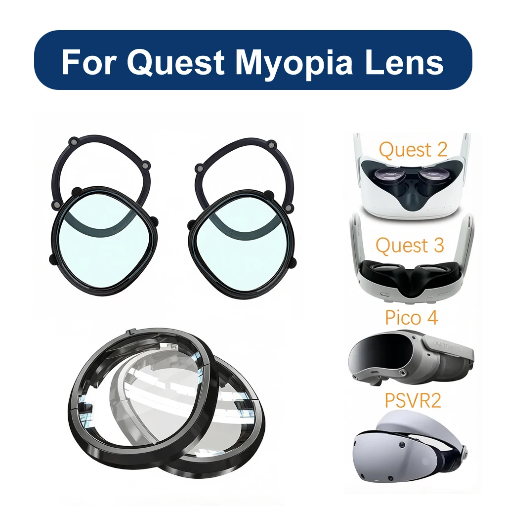 

Magnetic VR Prescription Lenses for Meta Quest 3/2/3S, PSVR2, PICO 4/4 Ultra, Myopia Glasses Anti-Blue Light Lens Inserts Access