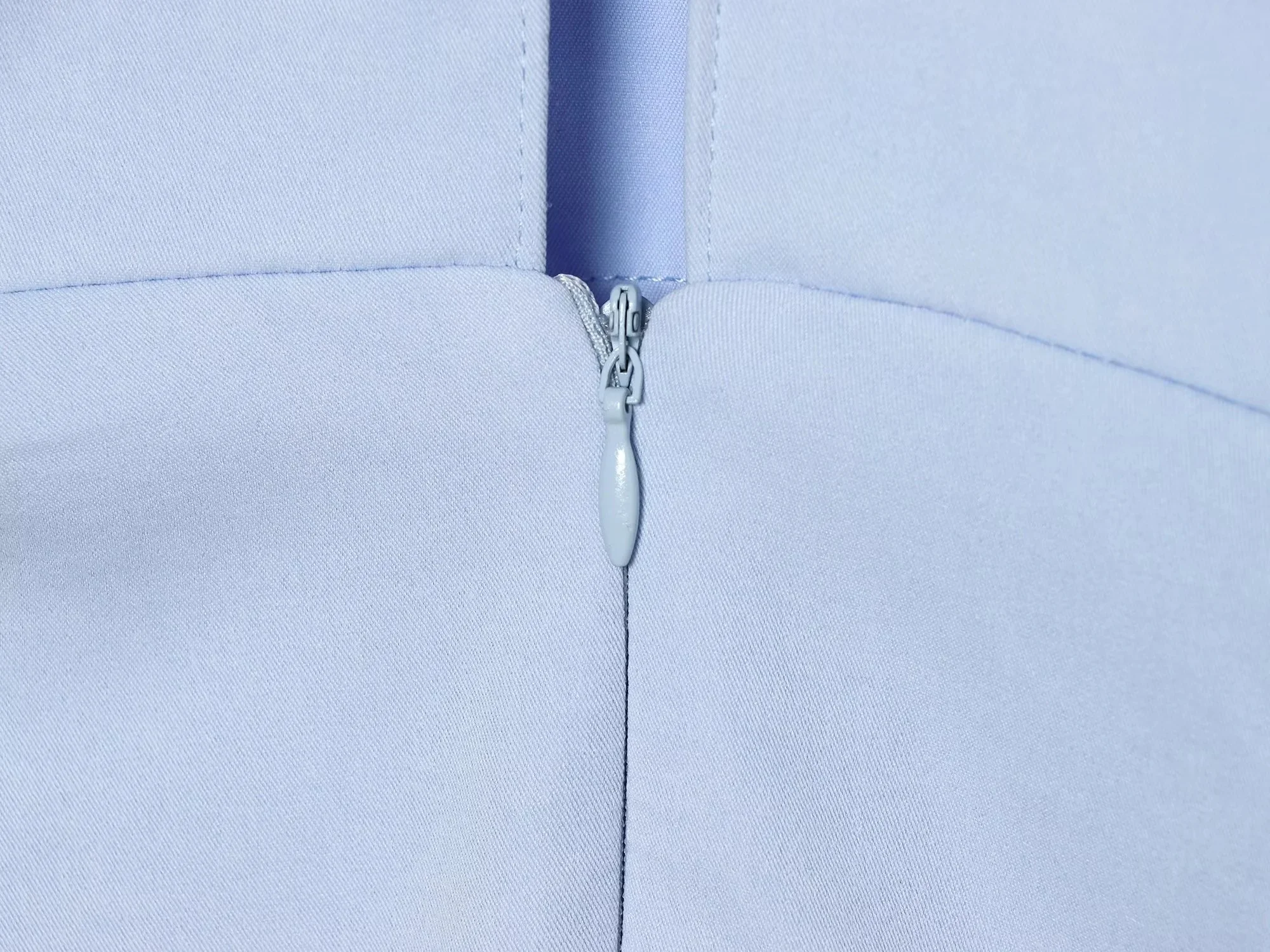 BSAY 2026 Damen Einfarbiges Rundhals-Midikleid mit Halben Ärmeln, Schmal Geschnitten, Seitlich Gerafft, Rüschen-Split, Elegantes Büro- und Formelles Kleid – Detail 32