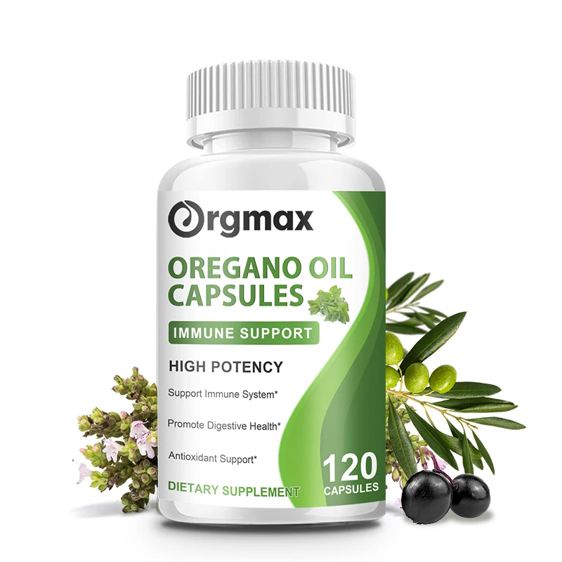 

High Concentrated Oregano Oil Pills with Olive Leaf Extract For Immune & Kidney Health, Anti inflammatory, Relieves Bloating