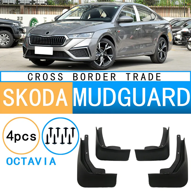 4x Car Wheel Fender Mud Flaps For Skoda Octavia NX A8 RS Sedan Liftback combi 2020 2021 2022 Mudguards Mud Fenders Splash Guards