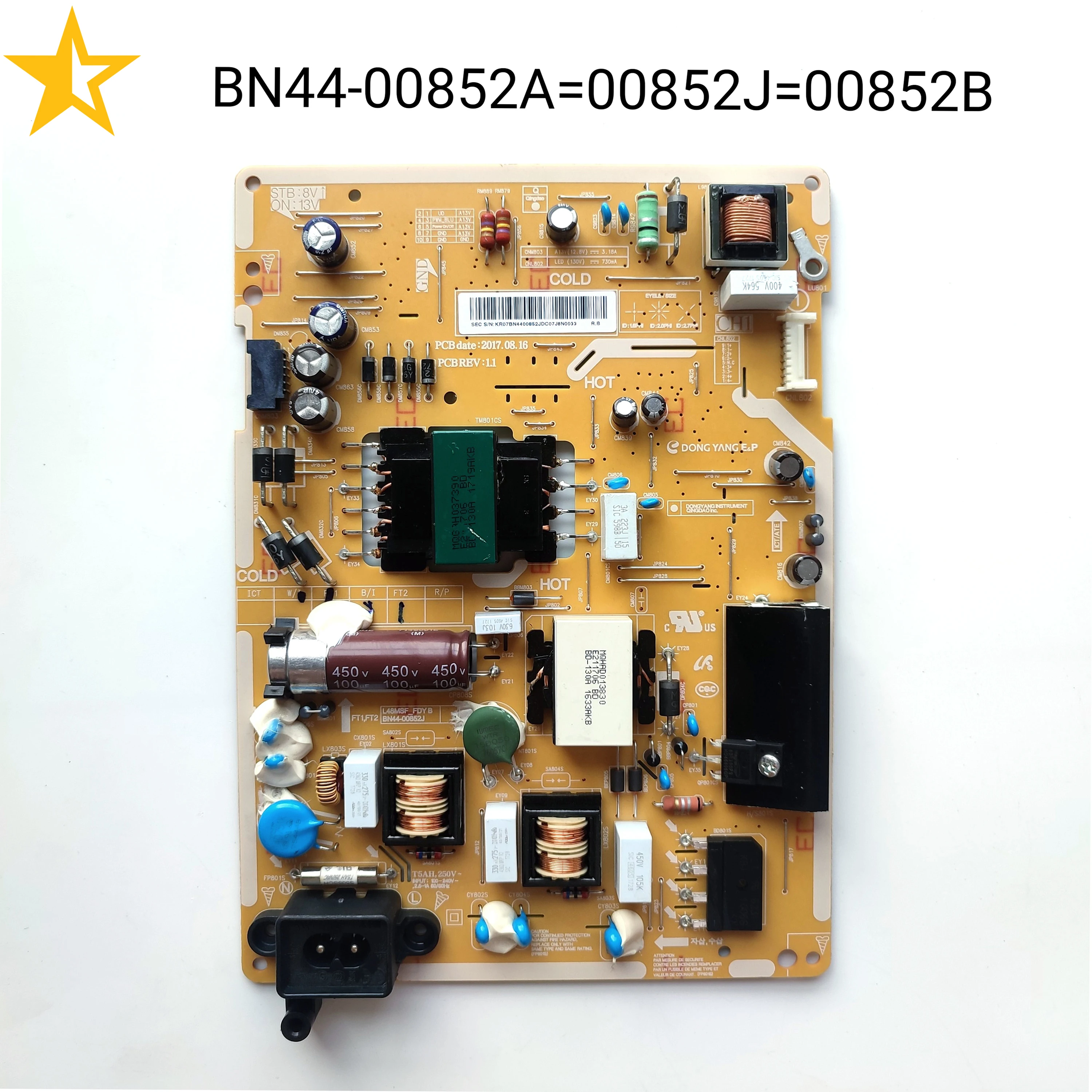 Brand New Power Supply Board BN44-00852A =BN44-00852J = BN44-00852B BN4400852 For UN43J5200AFXZA UN48J5200AF UE48J5000AW LCD TV 