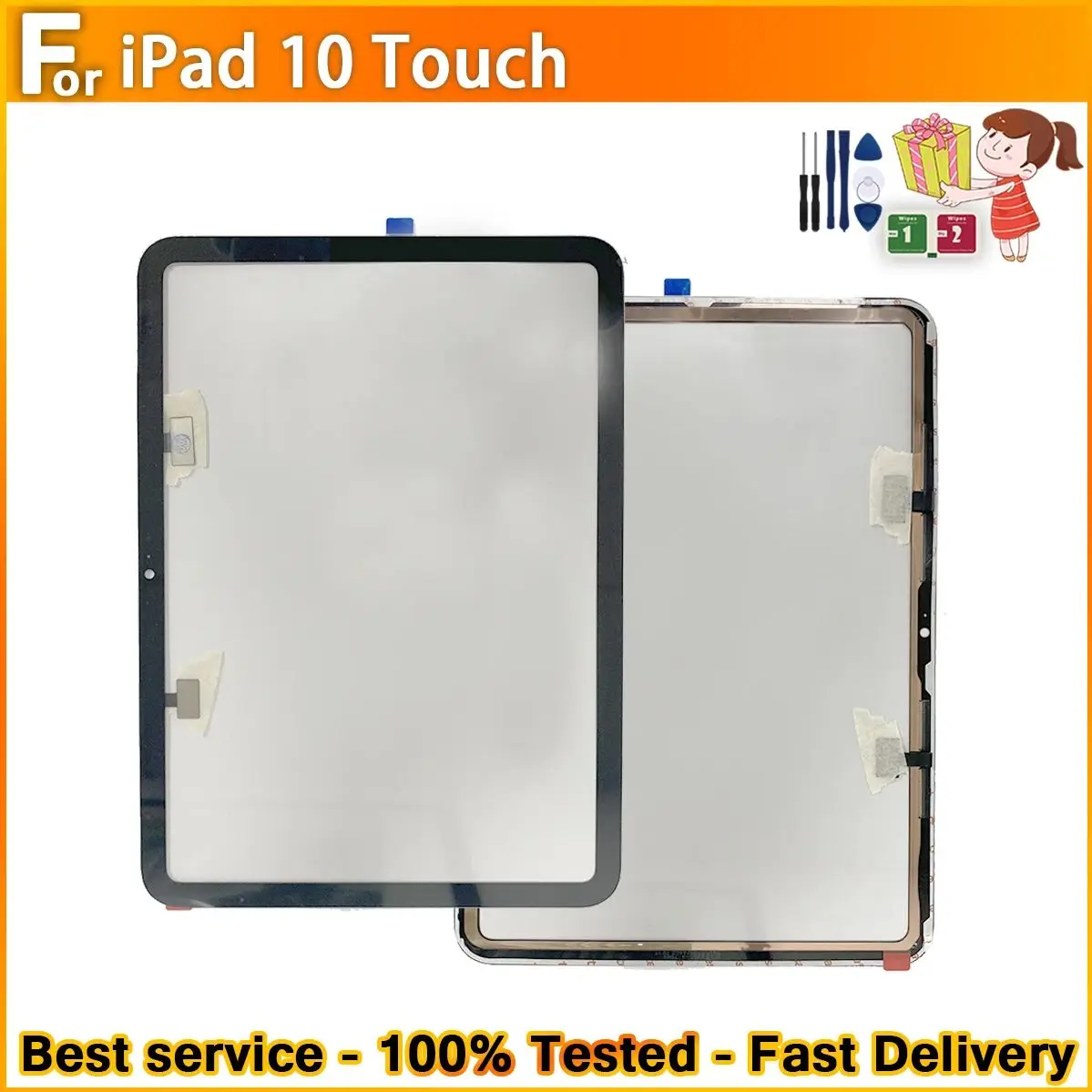 100% Tested 10.9'' New Touch Screen For iPad 10 2022 A2696 A2757 A2777 Digitizer Assembly Replacement for iPad 10 Touch Screen