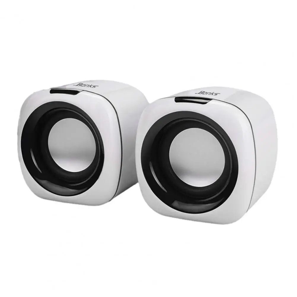 Portable USB Powered Computer Speaker, Par com graves profundos, Mini Wired Sound Box, Subwoofer para Laptop, Desktop, PC