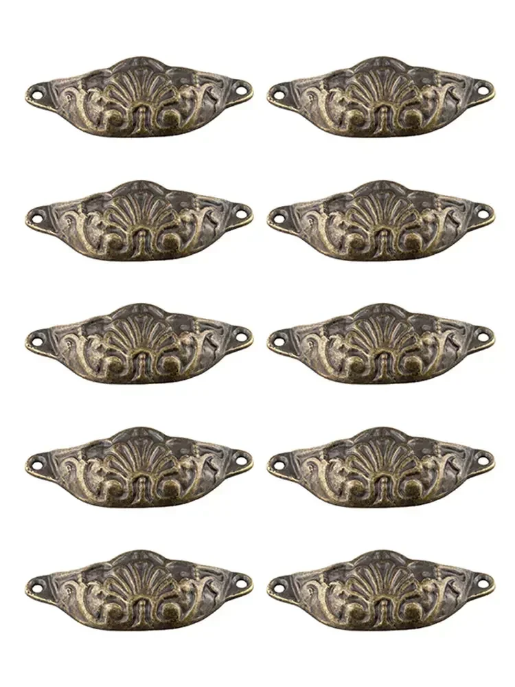 10pcs Door Handle Cup Puller Shell Shape Handle Pull Knobs With Mounting Screws For Cabinet Box Knobs For Home Decoration