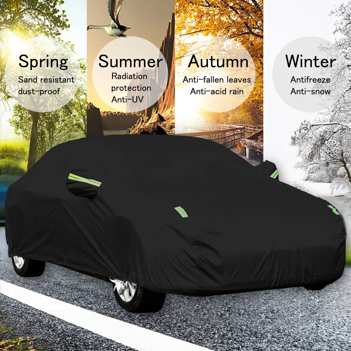 Full Car Covers Outdoor Waterproof Sun Rain Snow UV Protection Black Green Splicing Color Cover For Honda Accord Sedan 2013-2023