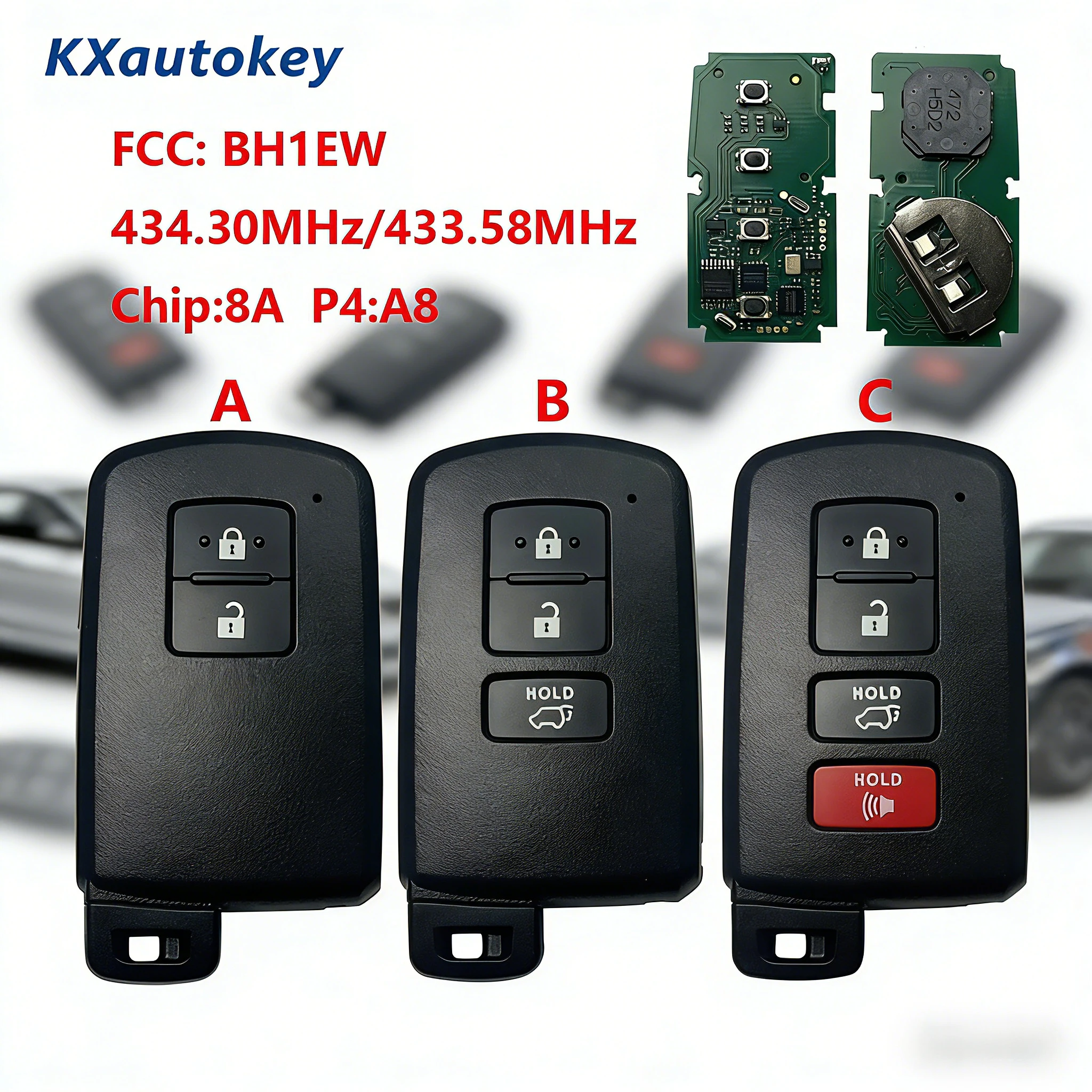 

KXK007035 Для Toyota Land Cruiser Highlander 2016-2017 FCCID-BH1EW Chip-8A P4 A8 Полный комплект автомобильных ключей для Land Cruiser Highlander