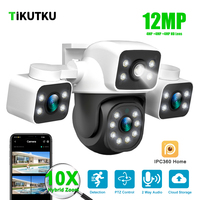 6K 12MP IP Camera 10X Zoom WiFi Three Lens  Auto Tracking Outdoor Waterproof PTZ Security CCTV Video Surveillance IPC360Home APP