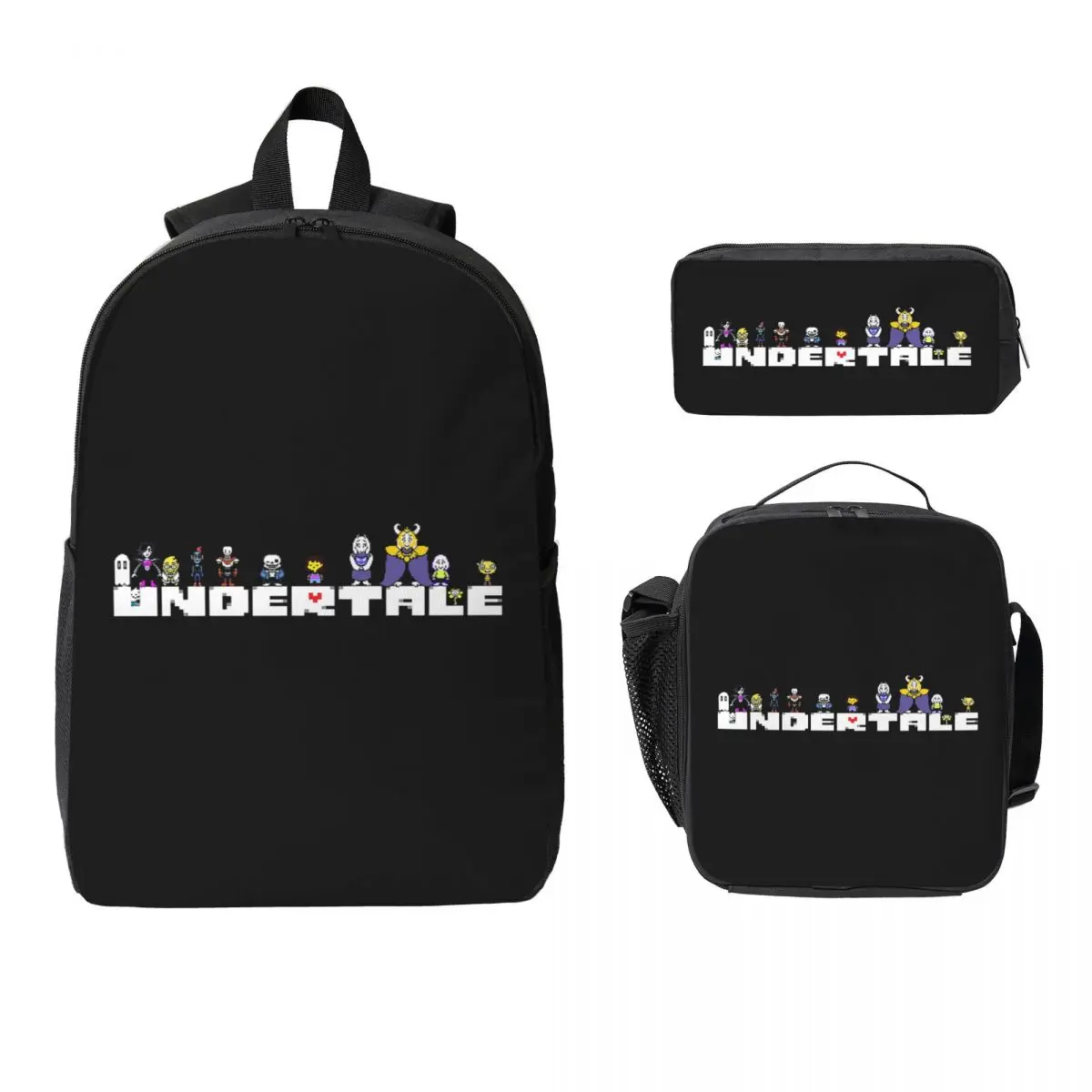 

Graphic Video Game Undertale Monster Friend Backpack BookBag School Bag Shoulder Bags 3ps Insulated Lunch Bag Pencil Case