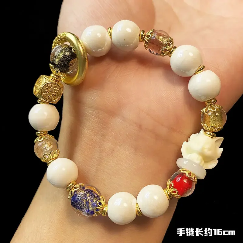 UMQ New Fragrant Gray Colored Glaze Custom Bracelet Luminous Gold Foil Perfect Fox Bracelet Female Girlfriends Girlfriend Gift