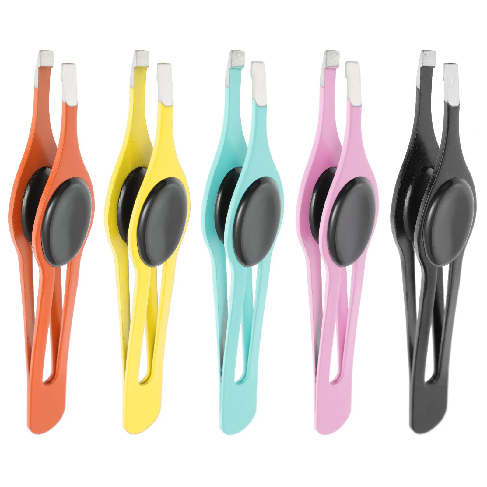 5 قطعة ملاقط الحاجب الفولاذ المقاوم للصدأ أدوات ماكياج للنساء الرجال الحاجب التشذيب عدة السفر الوجه مزيل الشعر مجموعة #4