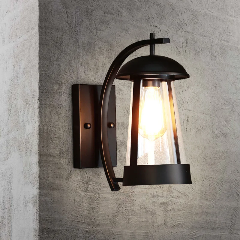 Antique-Style LED Outdoor Wall Lamp Decorative Lighting For Courtyard Balcony Garden Iron Material Light Bulb Not Included