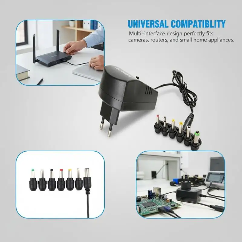 1 Set Multi Voltage AC220V TO DC3V 4.5V 6V 7.5V 9V 12V EU US Converter Adapter Plug Adjustable Adapter Power Supply Charger