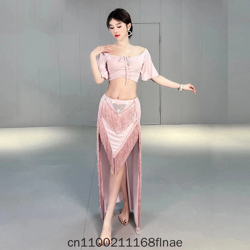 Belly Dance Practice Skirt 2026 Summer New Sexy Tassel Dance Skirt Set Oriental Dance Performance Skirt Women's Edition