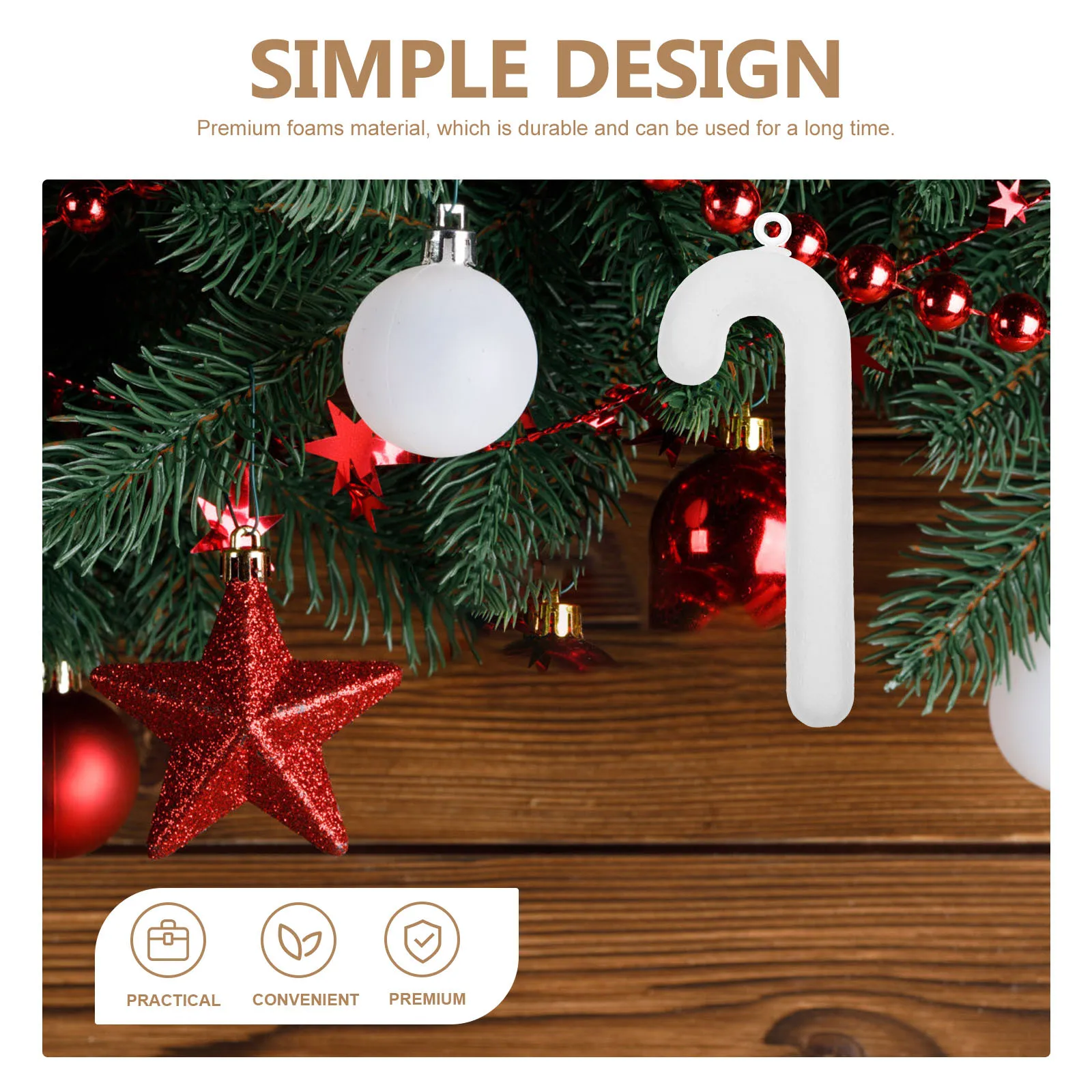 

10 Pcs Hanging Tree Decor Ornaments Festival Decors Crutches White Foams Adornments