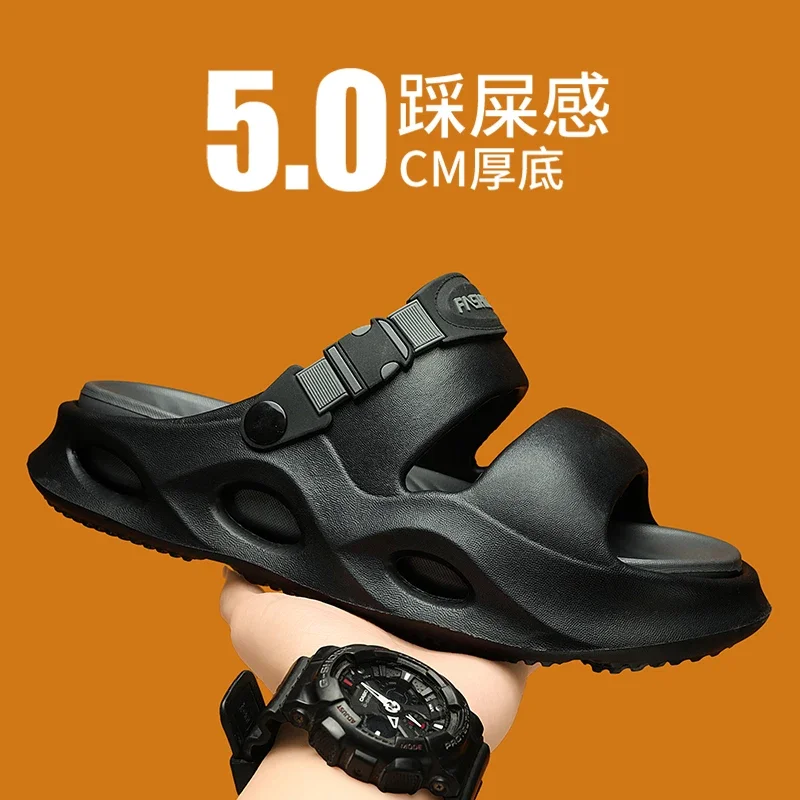 

2025 New Men Slippers Summer Slides Dual-purpose Sandals EVA Soft-sole Unisex Men Women Indoor Outdoor Walking Beach Shoes