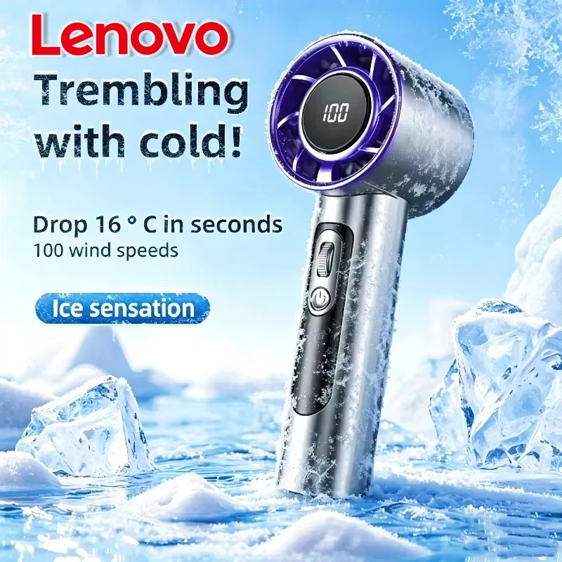 

Lenovo Handheld Fan Mini Turbo 100 Speeds Adjustable USB Rechargeable High Speed Cooling Fan For Outdoor Travel Office Home Hot