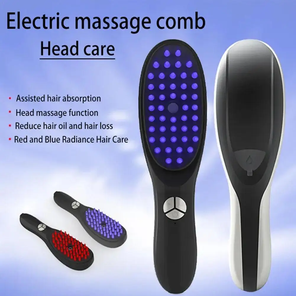 

Electric Spray Massage Comb Micro Current Head Meridian Massager Anti Hair Loss Physiotherapy Red And Blue Light Nourish Scalp