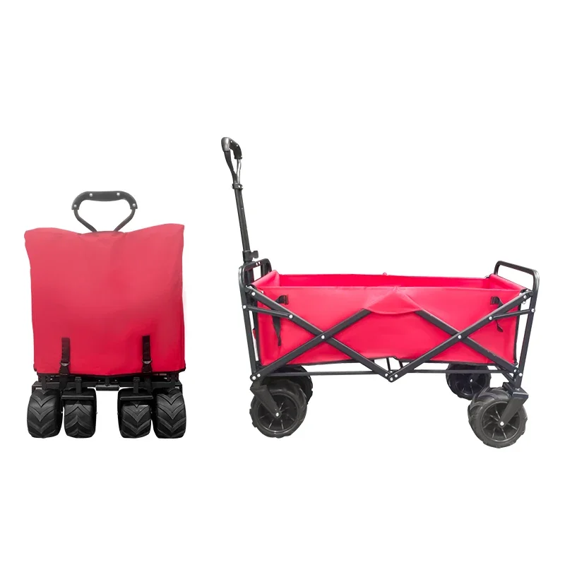 Folding Wagon Truck 300 Pound Capacity Collapsible Stroller Kids Wagon Folding Trolley Wagon Baby Truck