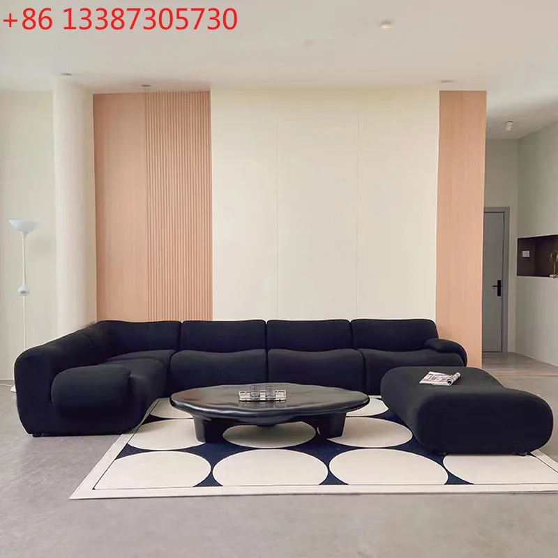 

Module combination wabi-sabi wind living room sofa small apartment corner sofa