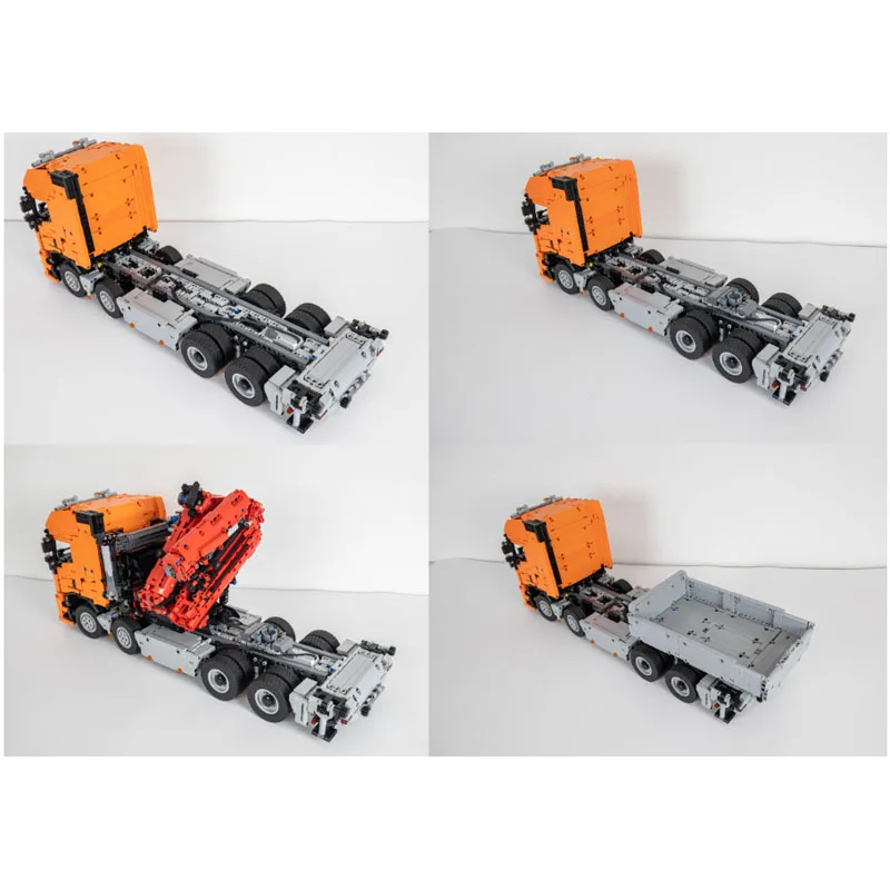 MOC-118230 New Cargo Transport FH16 750 8x6 with Crane Building Blocks Model 4351 PartsMOC Creative Boys Kids Birthday Toy Gifts