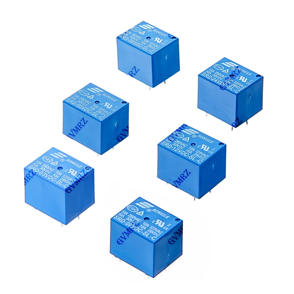 10 Stück 3V 5V 6V 9V Relais 12V 24V 48V 10A 250VAC 5PIN SRD-12VDC-SL-C SRD-03VDC-SL-C SRD-05VDC-SL-C SRD-06VDC-SL-C SRD-09VDC-SL-C – Detail 5