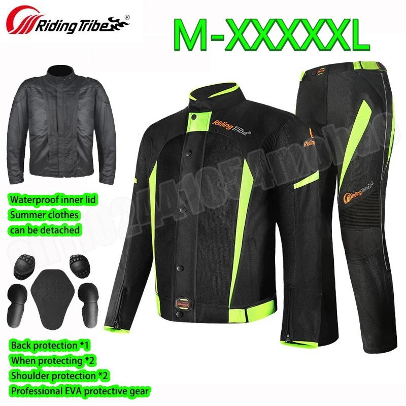 Riding Tribe Motorcycle Jacket Men Waterproof Anti Fall Warm Riding Clothing Set 4 Seasons Winter with Protective Gear Jacket