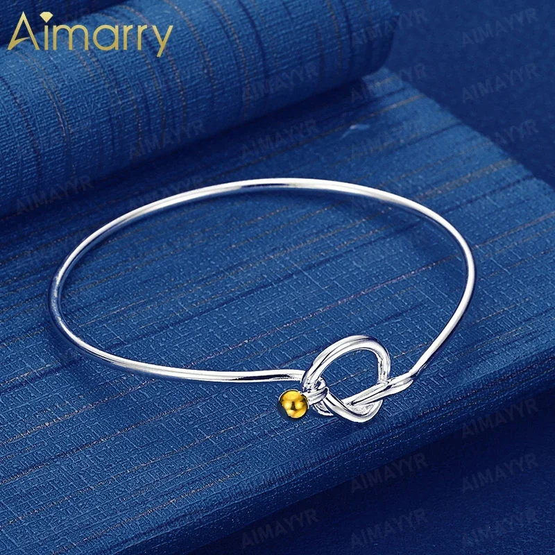925 Sterling Silver Concentric Knot Dual Color Bracelet for Women's Parties Banquets Weddings High-quality Fashion Jewelry