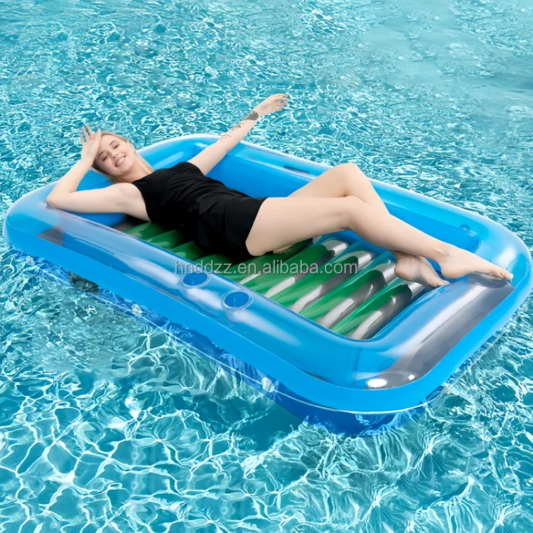 Outdoor inflatable lounge chair with armrests mesh clamp floating row swimming circle water toy water inflatable floating row