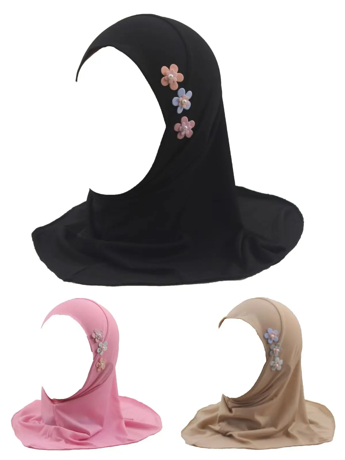 

Мусульманские мгновенные хиджабы, мягкие для детей, 1 шт., шарф, простой в ношении, платок для девочек, тюрбан, детский черный головной убор для детей 2–6 лет