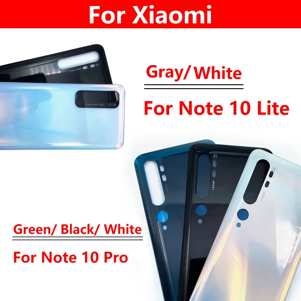 NEW For Xiaomi Mi Note 10 Lite Battery Back Cover Rear Door Replacement Housing Case With Adhesive For Xiaomi Mi Note10 CC9 Pro