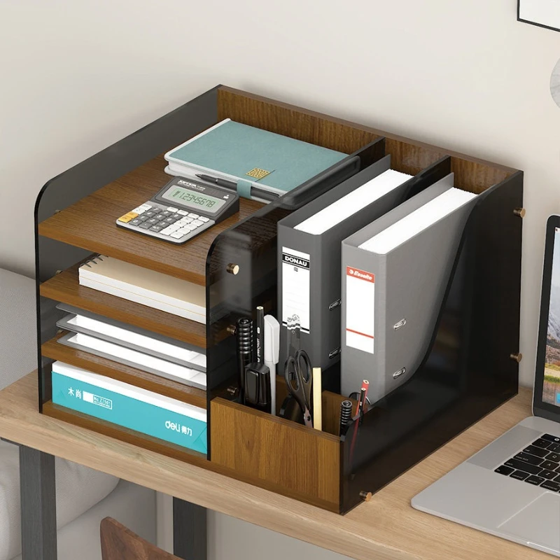 

Minimalist Wooden Storage Box High Weight Capacity File Organizer Easy Clean Magazine Holder Multipurpose Shelf for Home