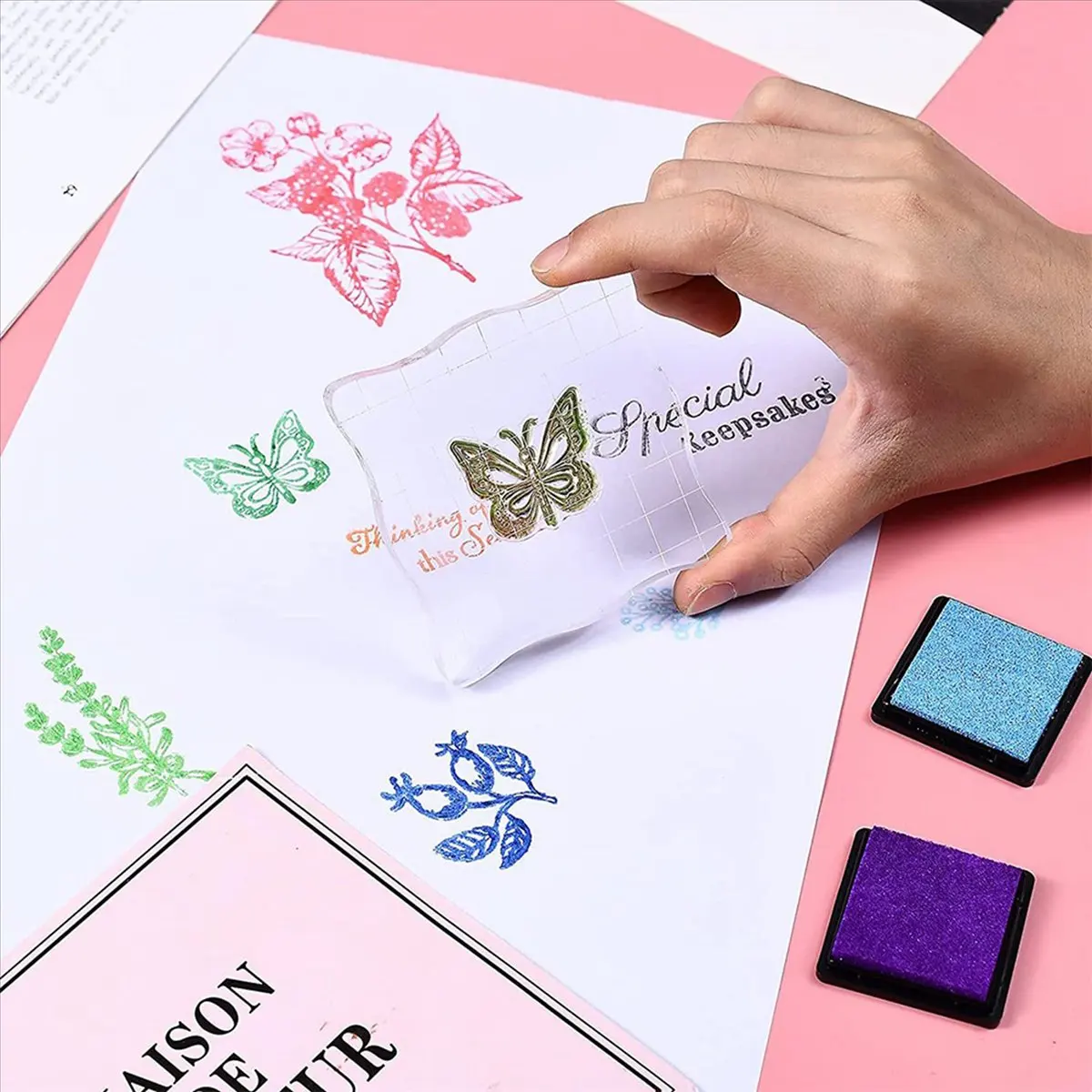 

*CLOS, 28 шт., прозрачные блоки для штампов, набор инструментов для акриловых блоков для штамповки с сеткой для поделок для скрапбукинга, карточек, книг расписания