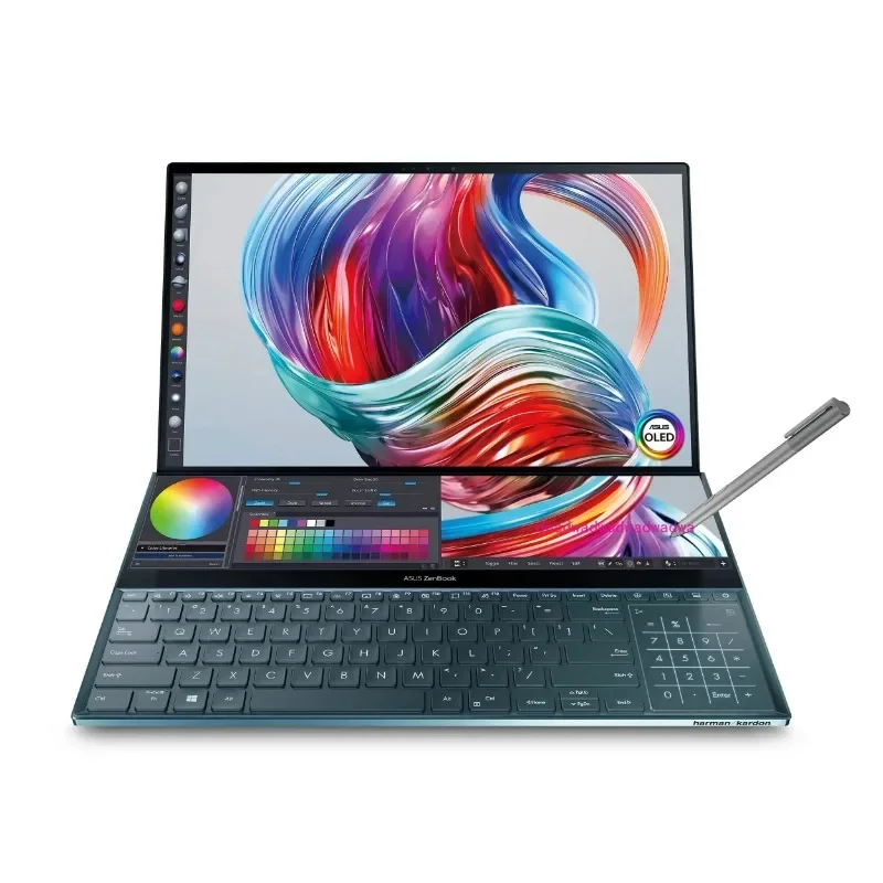 Portátil ZenBook Pro Duo, UX581, 15.6, 4K, UHD, Pantalla Táctil NanoEdge, Core I9-9980HK, 64GB RAM, 1TB SSD