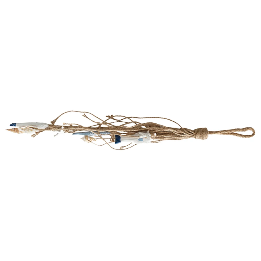 

Coastal Decor Wood Fish Beach Wall Hanging Rope Nautical Ocean Theme Bedroom Office Living Room