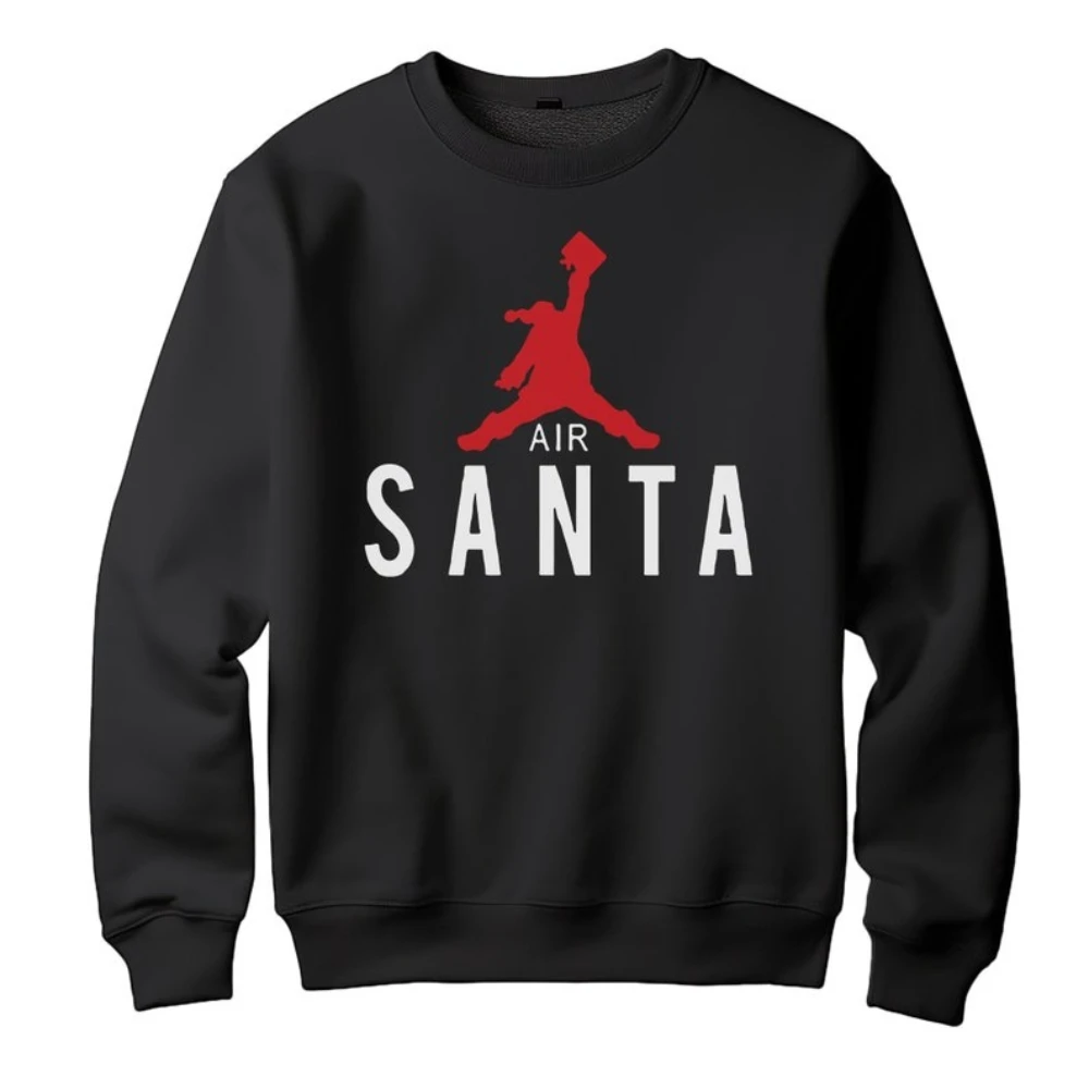 Air Santa Christmas Sweatshirt Funny Unisex Holiday Jumper Creative Design Unique Christmas Gift Clothing Trendy Style Pullover