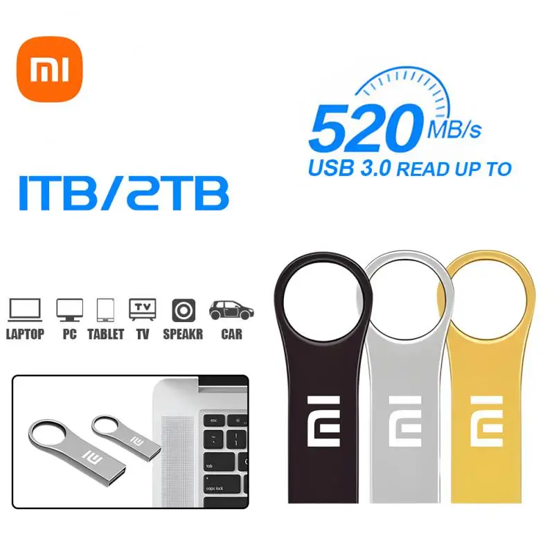 Xiaomi-Unidade Flash USB Portátil, Pen Drive USB 3.0, Disco Flash, Memória, Envio Rápido, 2TB, 1TB, 512GB, 256 GB