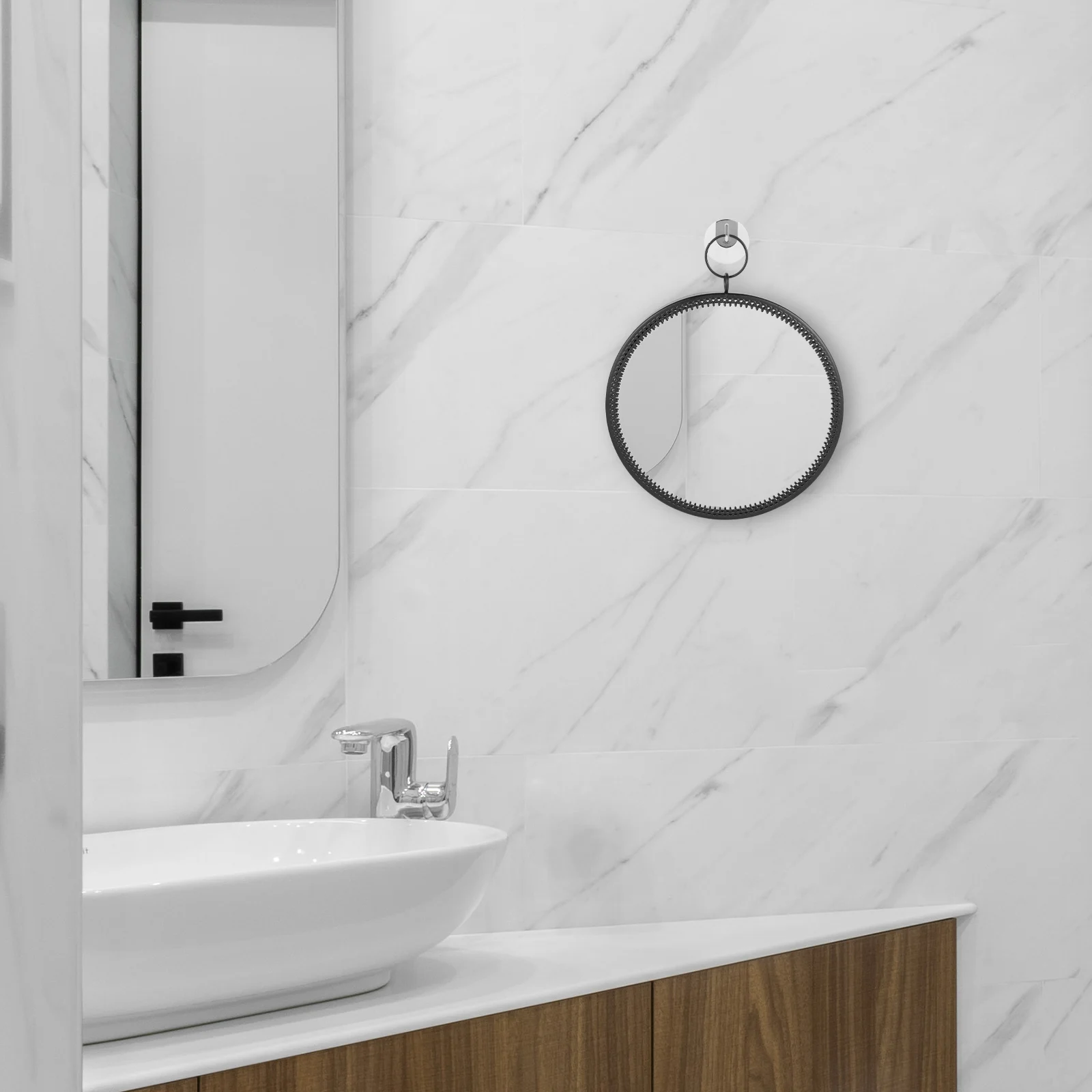 Round Hanging Wall Mirror Makeup Vanity Mirror for Bedroom Bathroom Decorative Use Wall Glass Mirrors