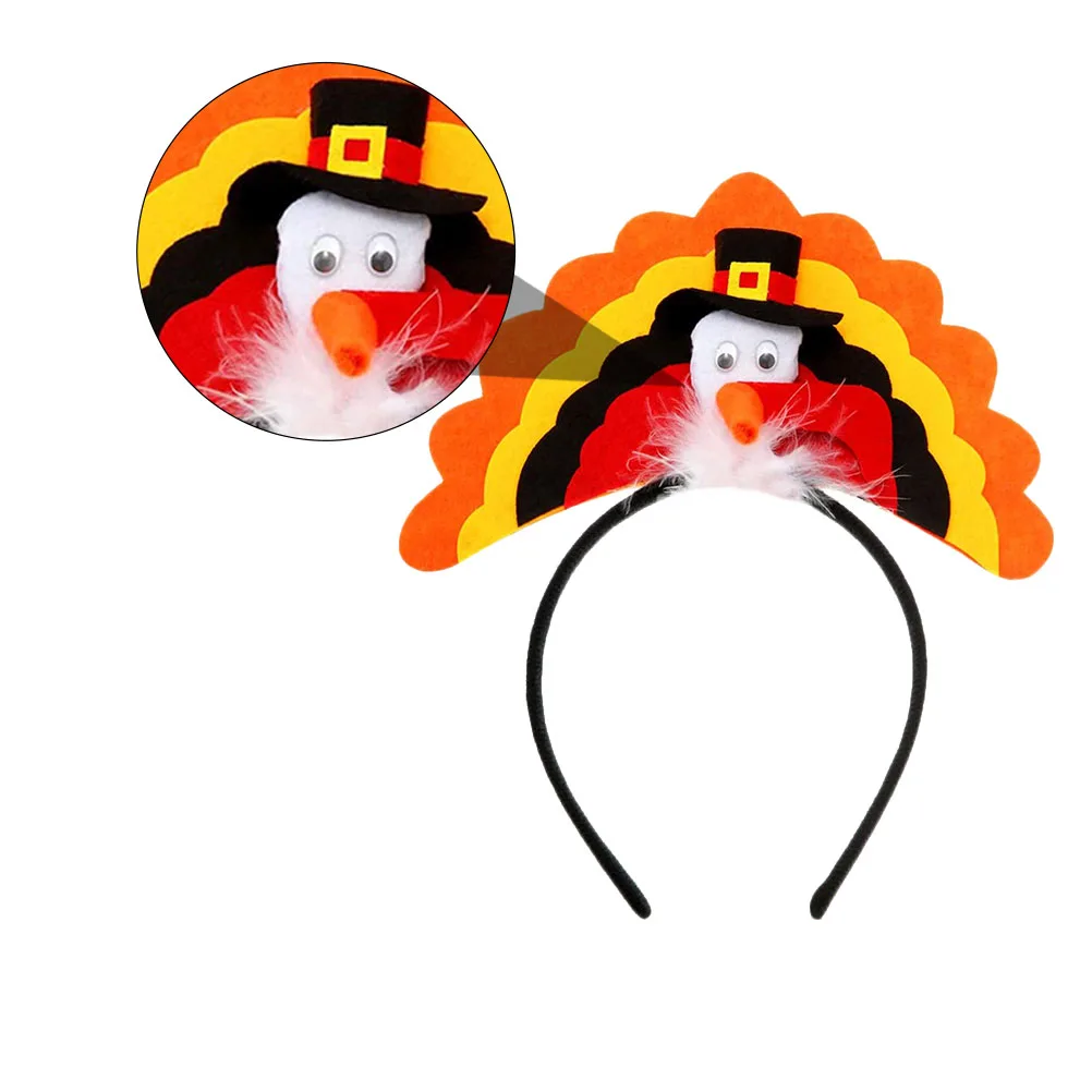 

Hairband for Snot Turkey Headband Turkeys Hoop Thanksgiving Headdress Non-woven Fabric
